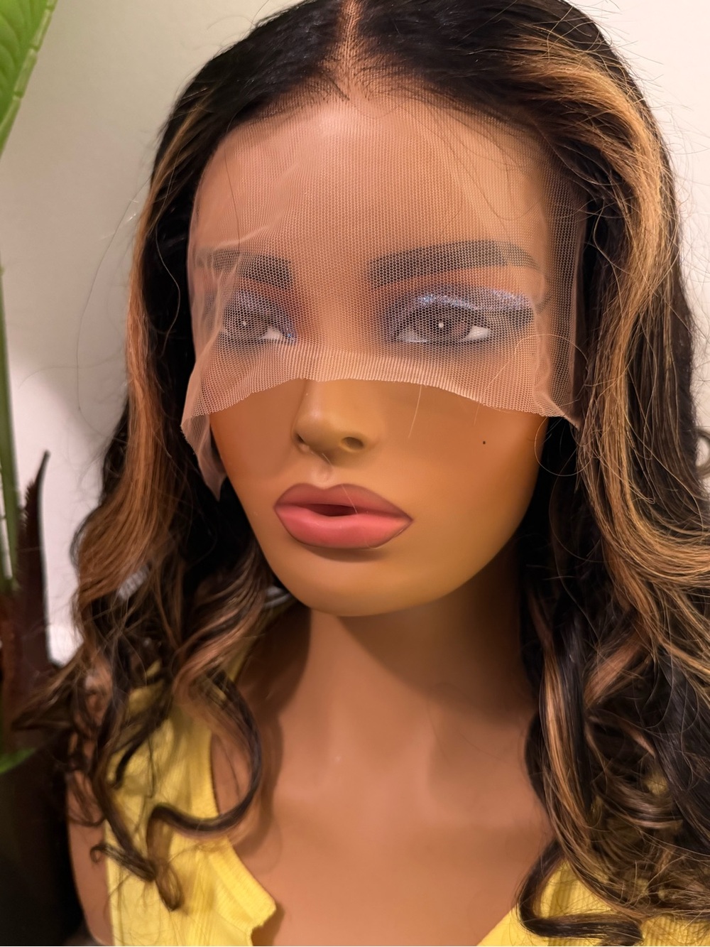 Lace Front Brown Wig with Blonde Highlights ✅